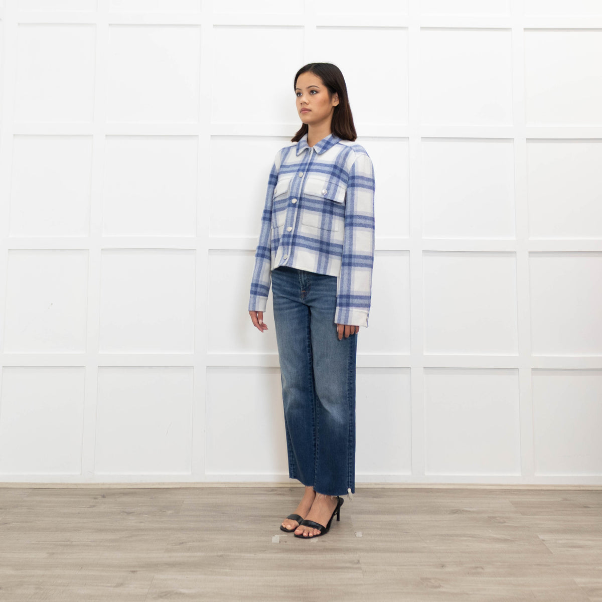 Rails Blue Check Pocket Detail Jacket