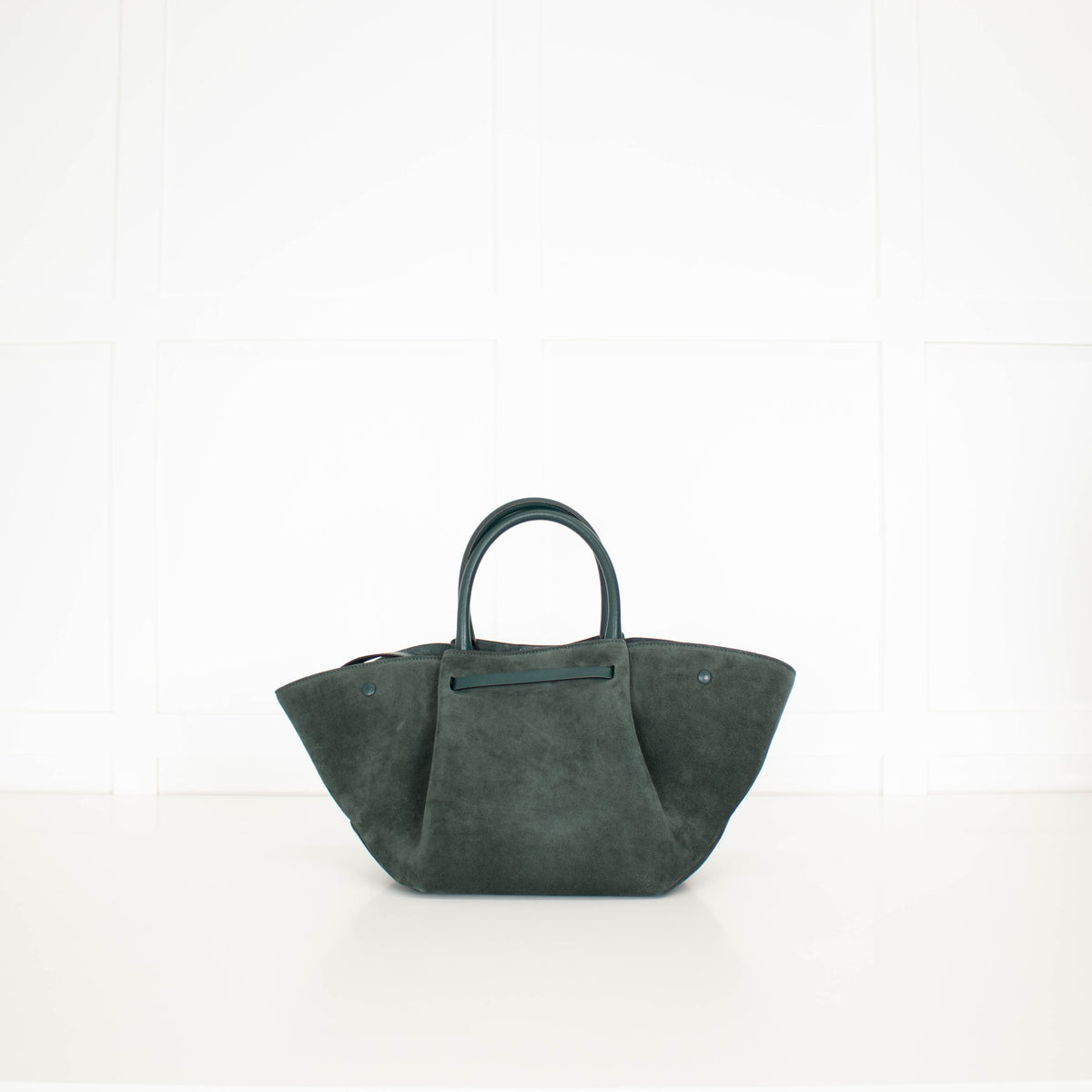 DeMeiller Green Suede Midi New York Tote