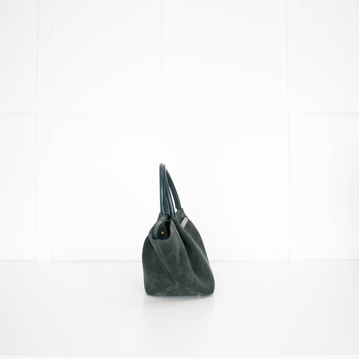 DeMeiller Green Suede Midi New York Tote