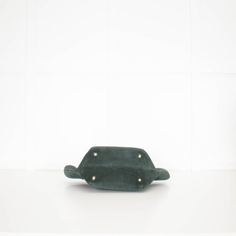 DeMeiller Green Suede Midi New York Tote