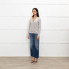 N. Peal Grey Cable Knit Cashmere Caridgan