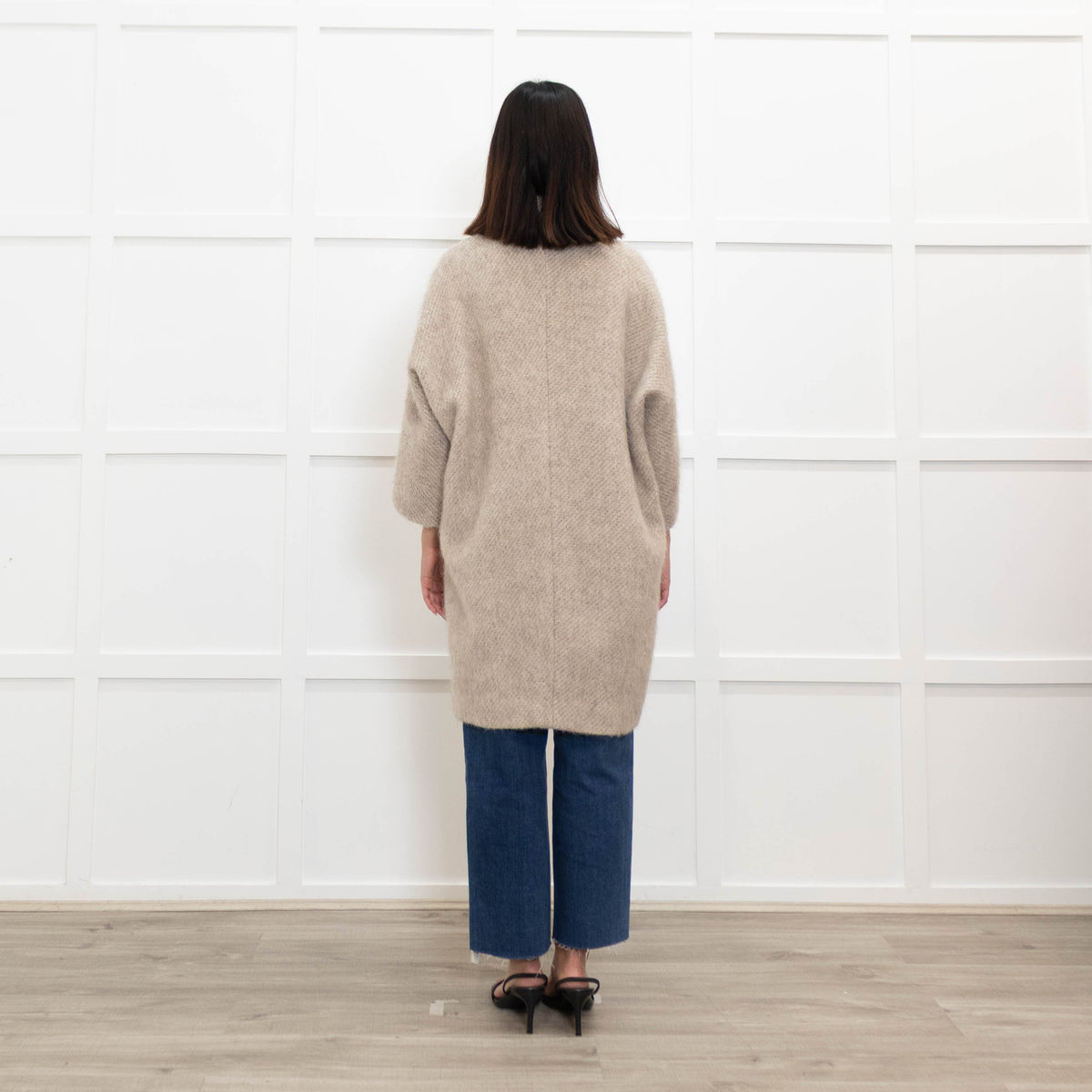 PIU PIU Oatmeal Coat With Giant Button