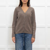 N. Peal Brown Cable Knit Cashmere Cardigan