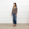 N. Peal Brown Cable Knit Cashmere Cardigan