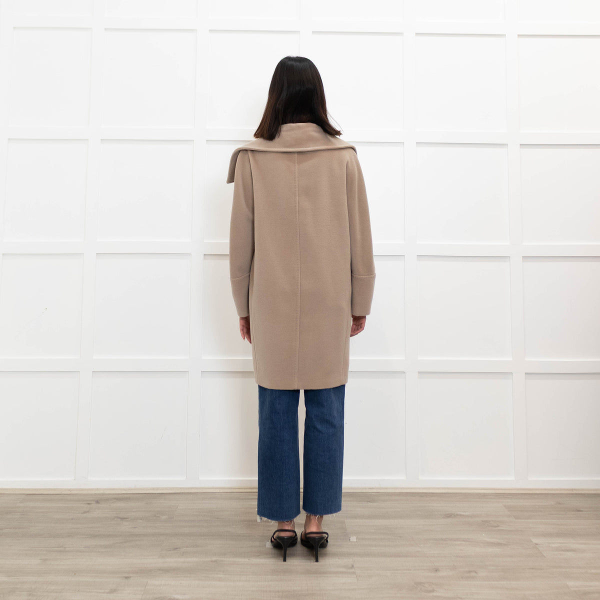 Marella Brown Coat With Funnel Neck