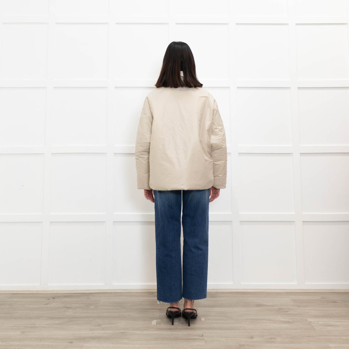TreBarraBi Ivory Nylon Puffa Jacket