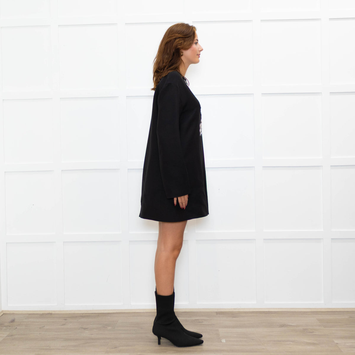 Valentino Black Silver Sequin Embellished Tunic