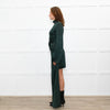 16Arlington Green Satin Mini Dress with Draped Waist