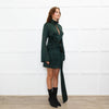 16Arlington Green Satin Mini Dress with Draped Waist