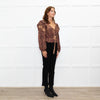 Ulla Johnson Black Red Print Frill Detail Sleeves Belted Waist Silk Top