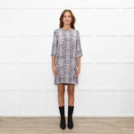 Equipment Grey Snake Pocket Front Shift Dress