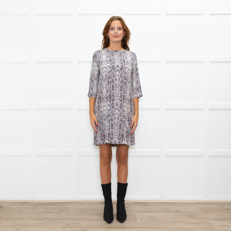 Equipment Grey Snake Pocket Front Shift Dress