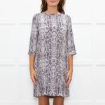 Equipment Grey Snake Pocket Front Shift Dress
