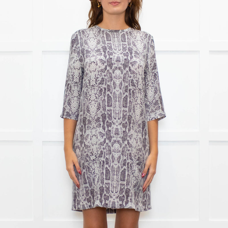 Equipment Grey Snake Pocket Front Shift Dress