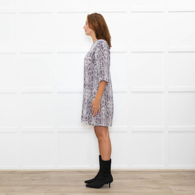 Equipment Grey Snake Pocket Front Shift Dress