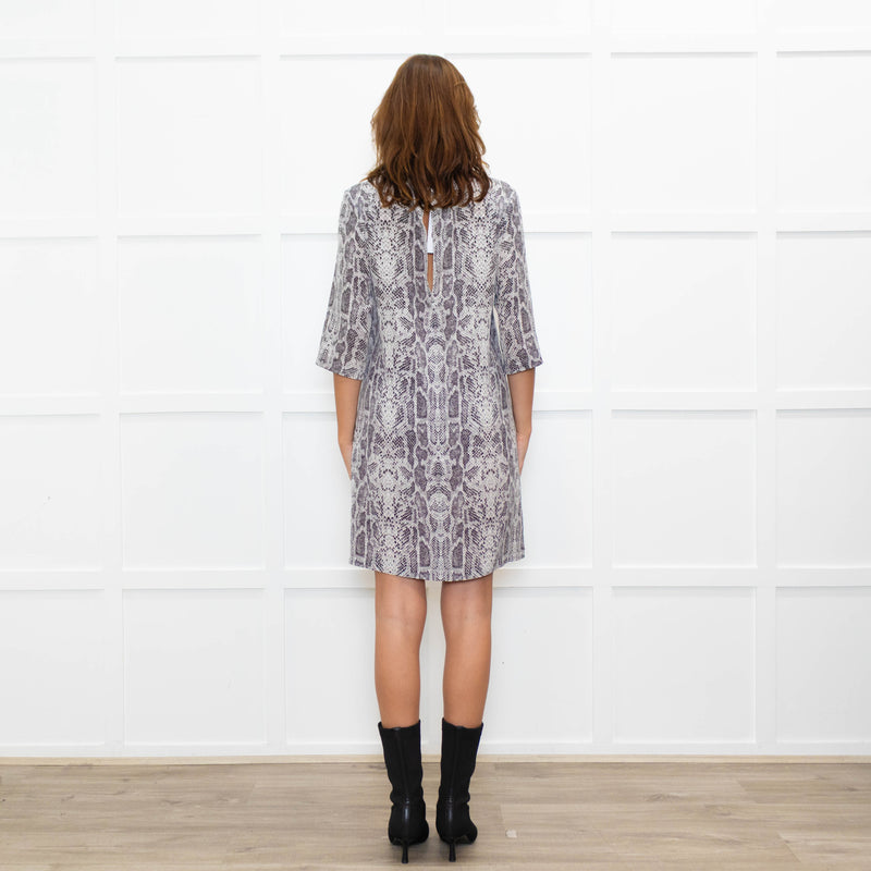 Equipment Grey Snake Pocket Front Shift Dress