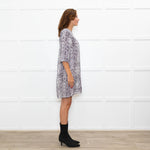 Equipment Grey Snake Pocket Front Shift Dress