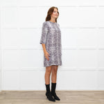 Equipment Grey Snake Pocket Front Shift Dress