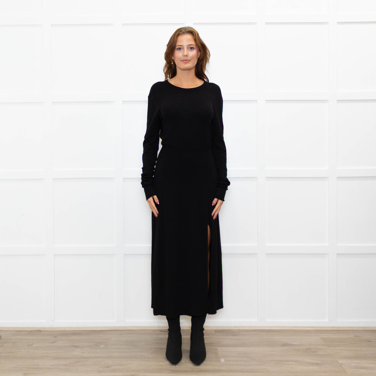 Maje Black Fine Knit Backless Dress