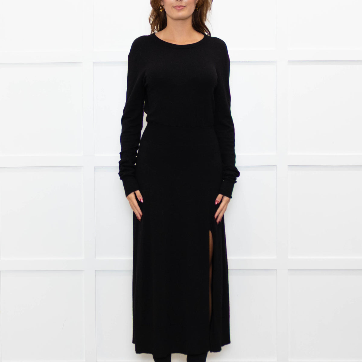 Maje Black Fine Knit Backless Dress