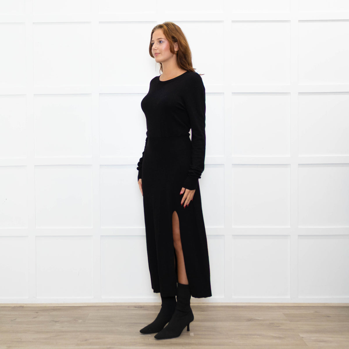 Maje Black Fine Knit Backless Dress