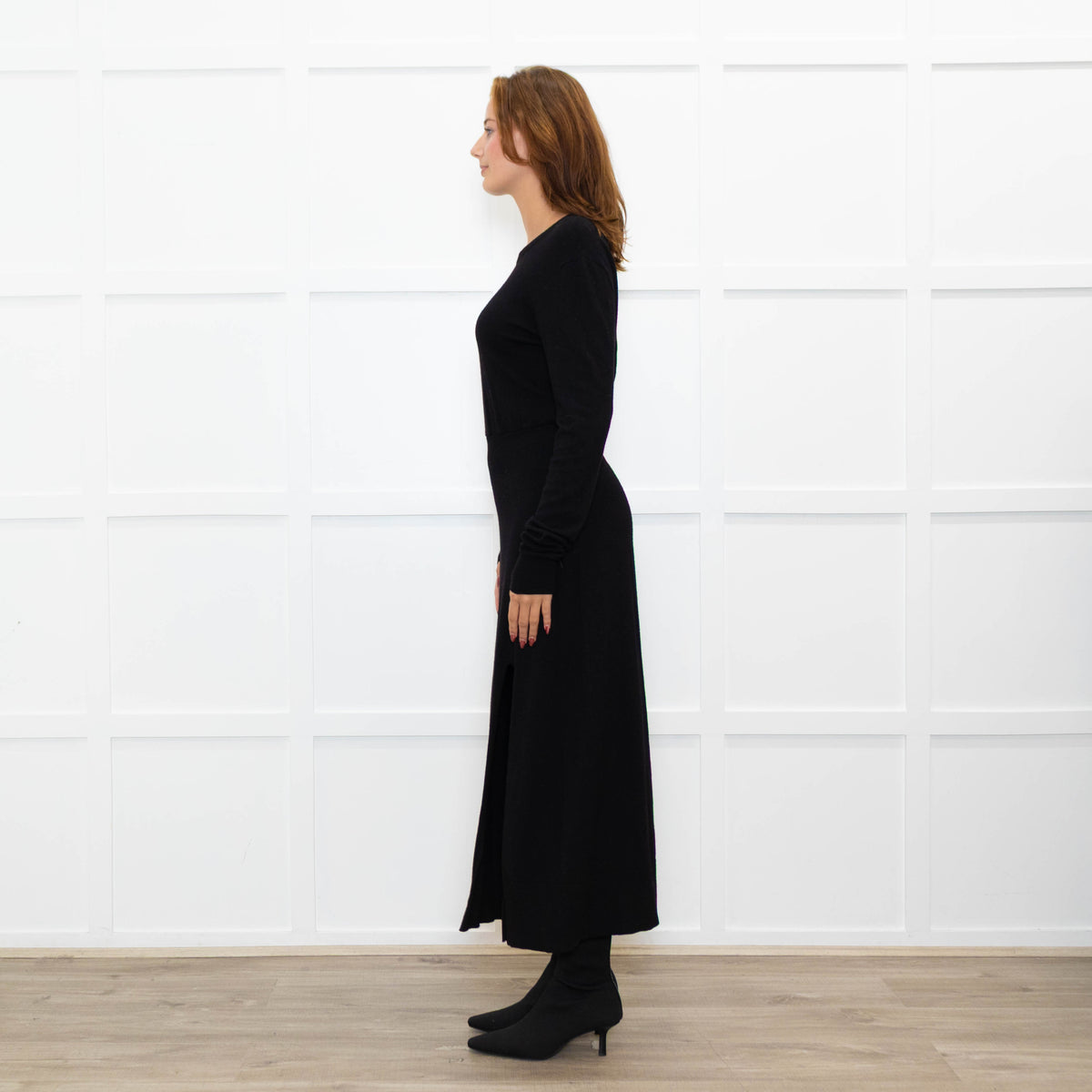 Maje Black Fine Knit Backless Dress