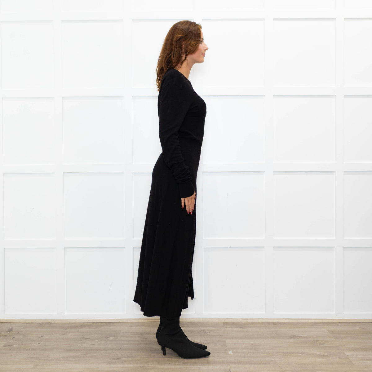 Maje Black Fine Knit Backless Dress