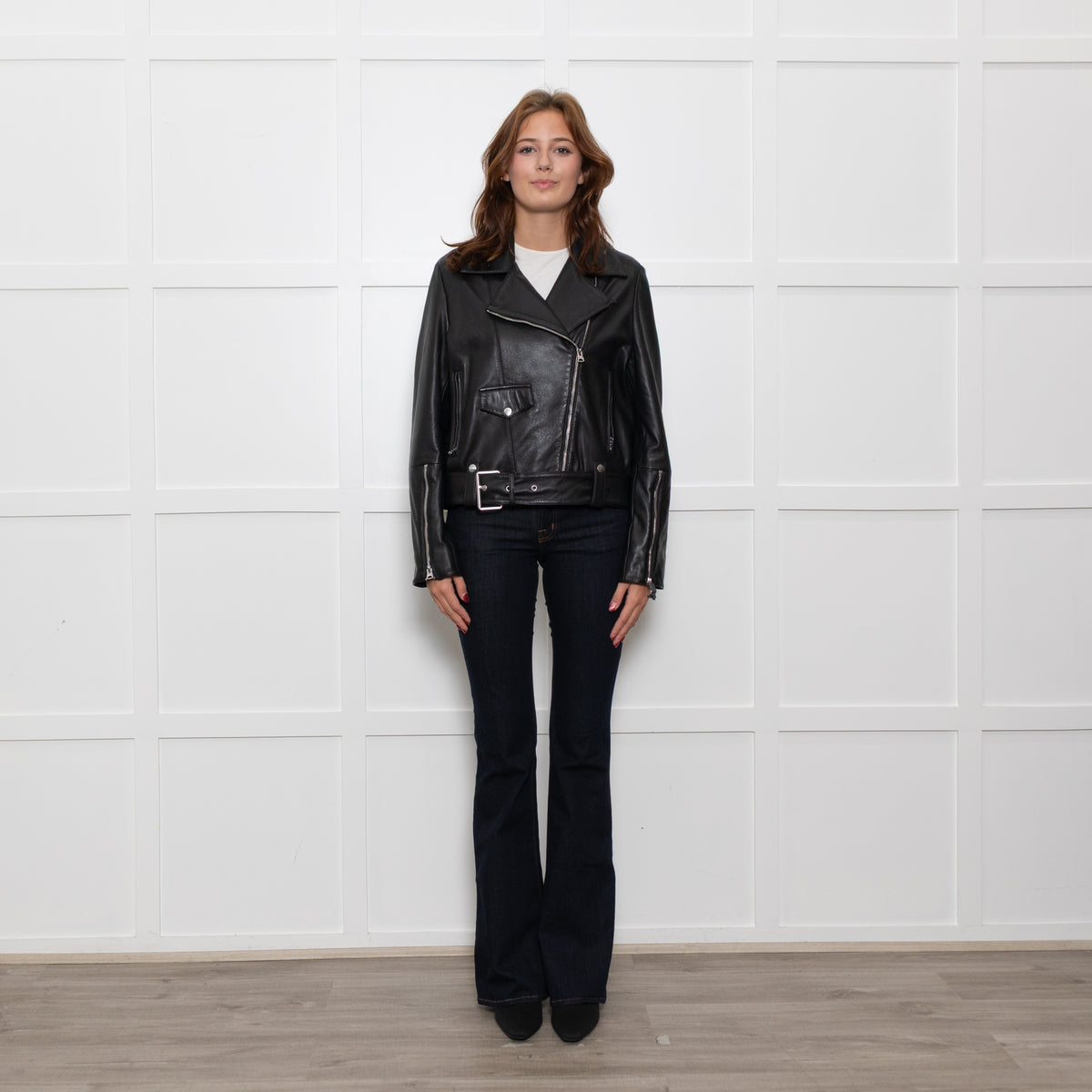 Bimba Y Lola Black Leather Biker Jacket