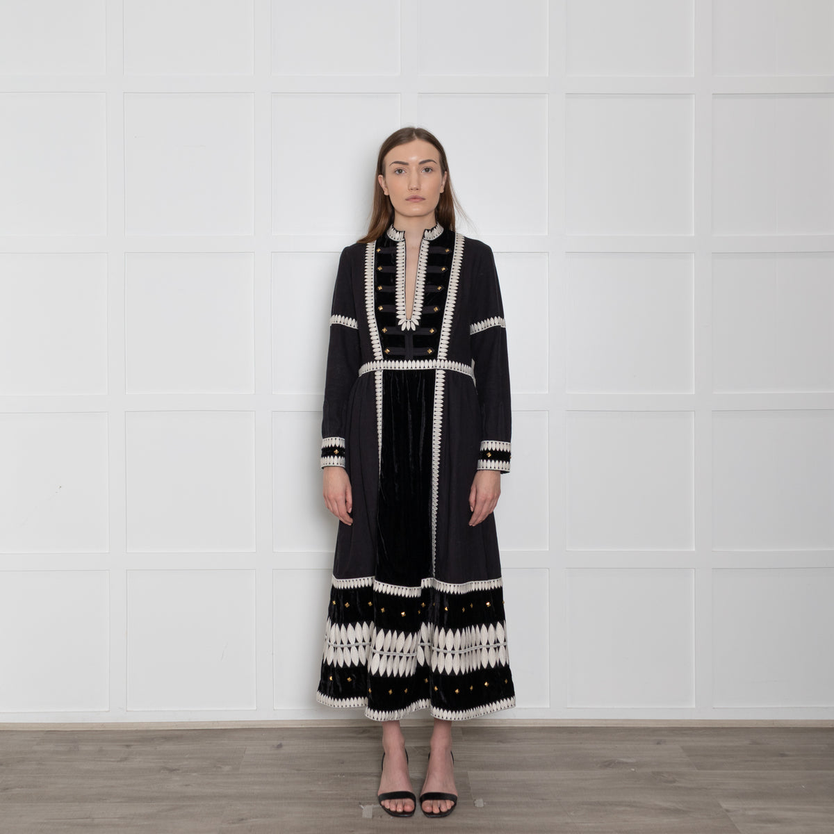 Wiggy Kit Black and Marais Embroidered Dress