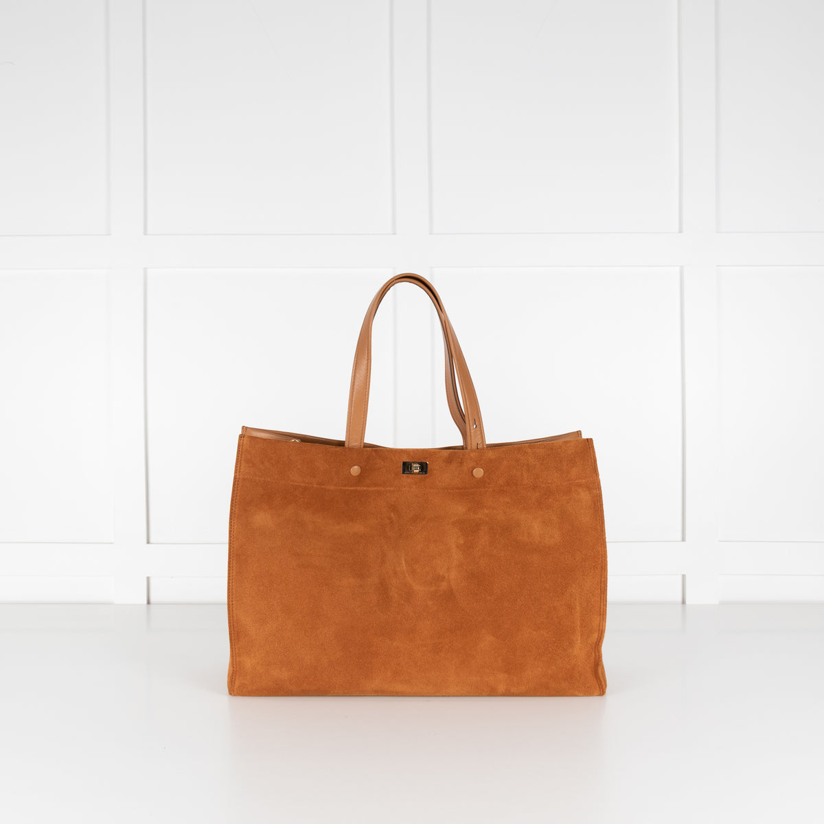 Anya Hindmarch Tan Suede Mortimer Large Tote
