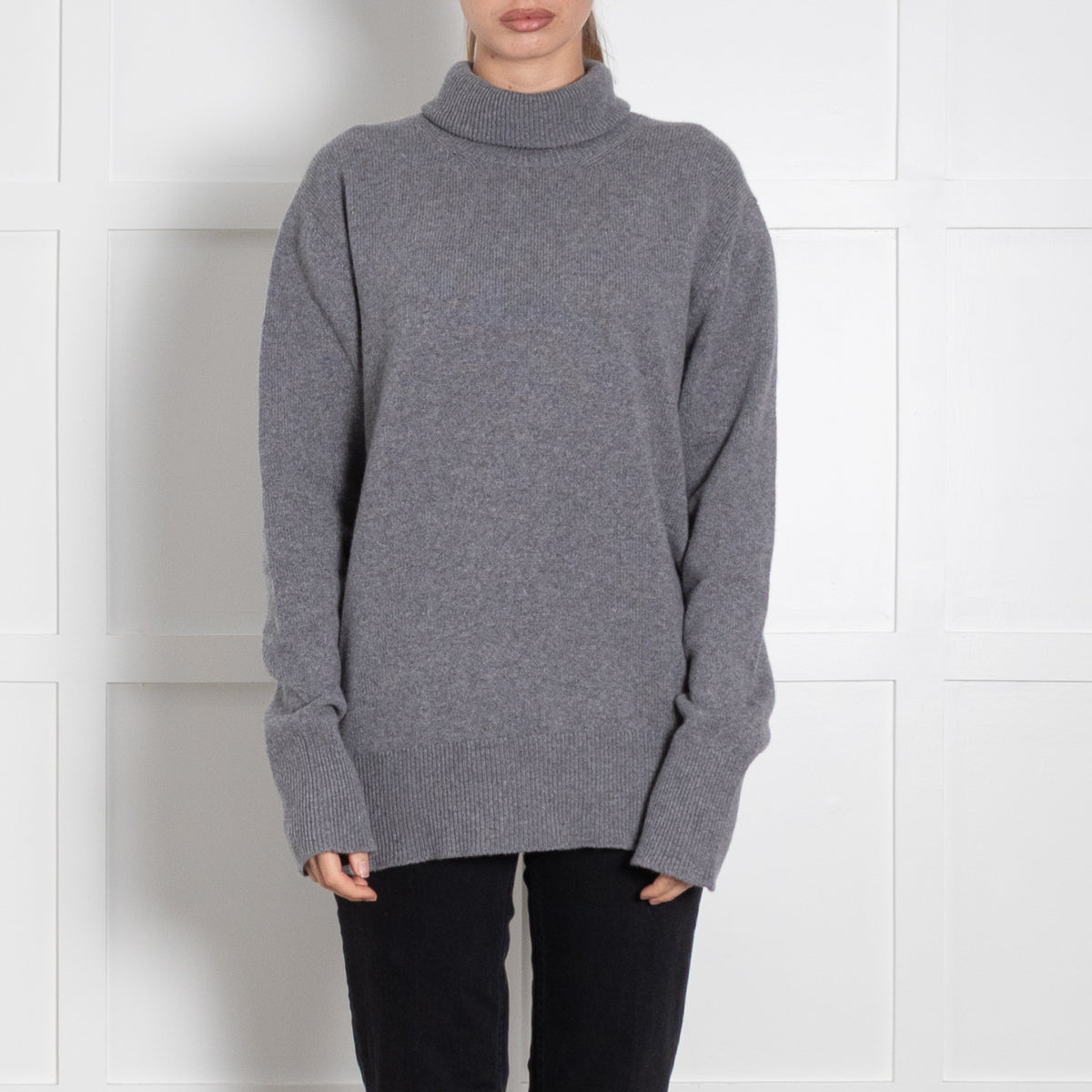 &Daughter Grey Wool Rollneck Jumper