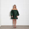 Bernadette Green Taffeta Oversized Off The Shoulder Short Dress