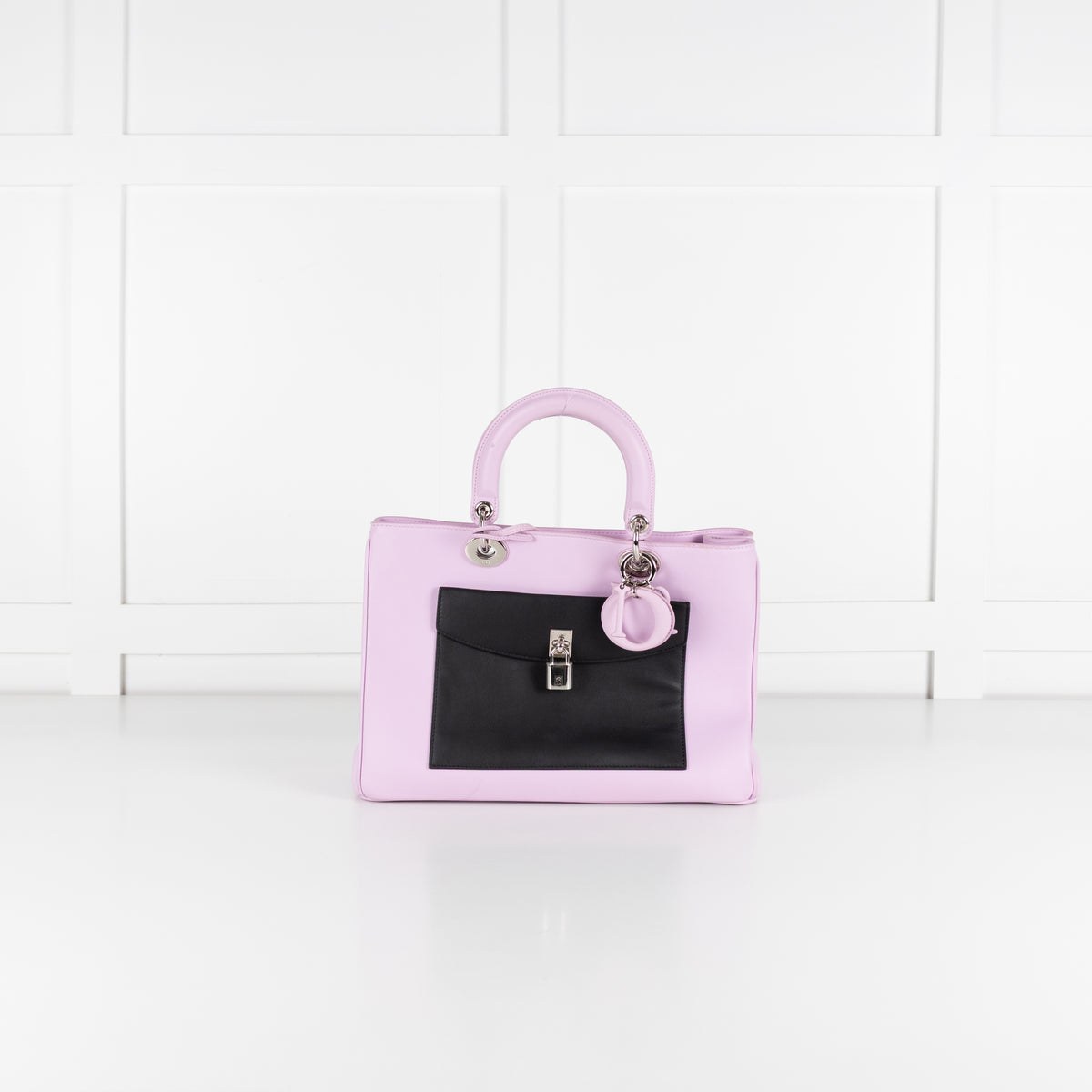 Christian Dior Lilac Diorissimo Pocket Tote Bag With Green Pocket