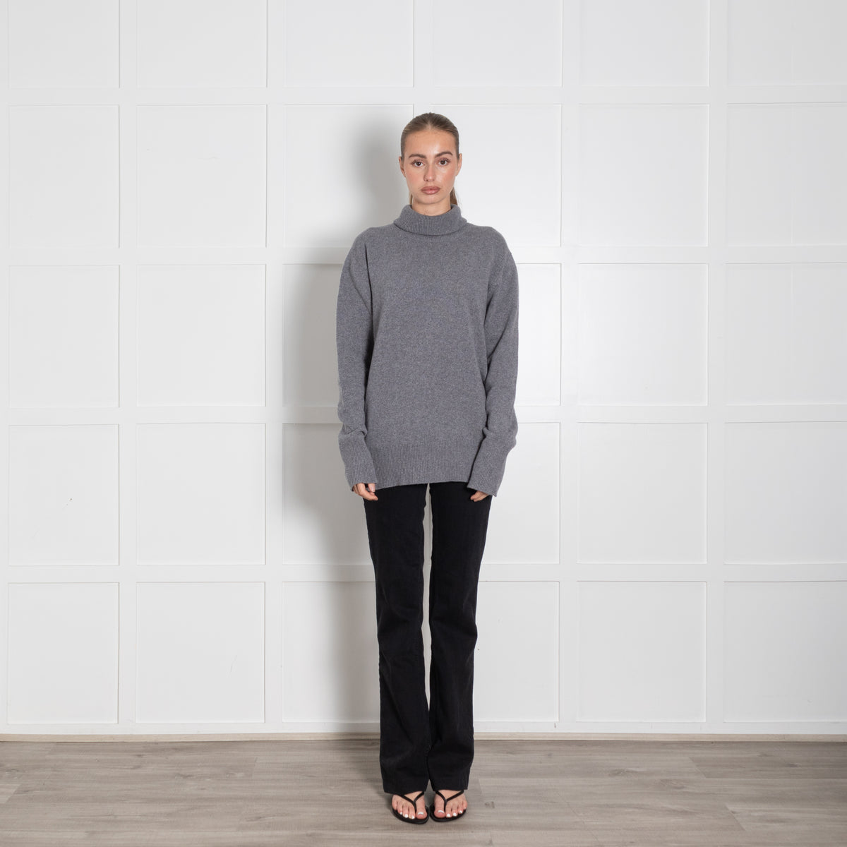 &Daughter Grey Wool Rollneck Jumper