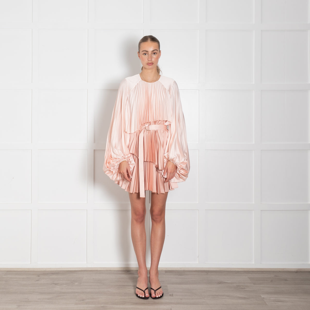 acler pink pleated dress Acler Fixby Halter Pleated Mini Dress