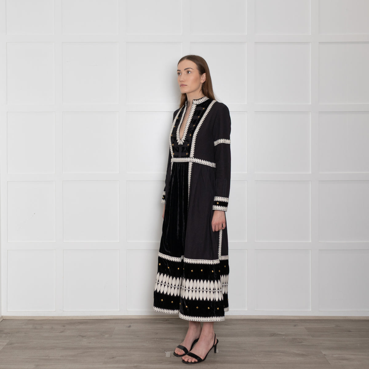 Wiggy Kit Black and Marais Embroidered Dress