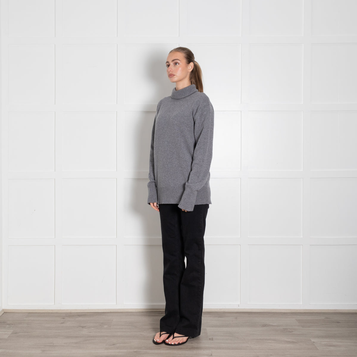 &Daughter Grey Wool Rollneck Jumper