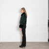 Shrimps Bottle Green Velvet Faux Fur Collar+Sleeve Jacket