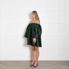 Bernadette Green Taffeta Oversized Off The Shoulder Short Dress