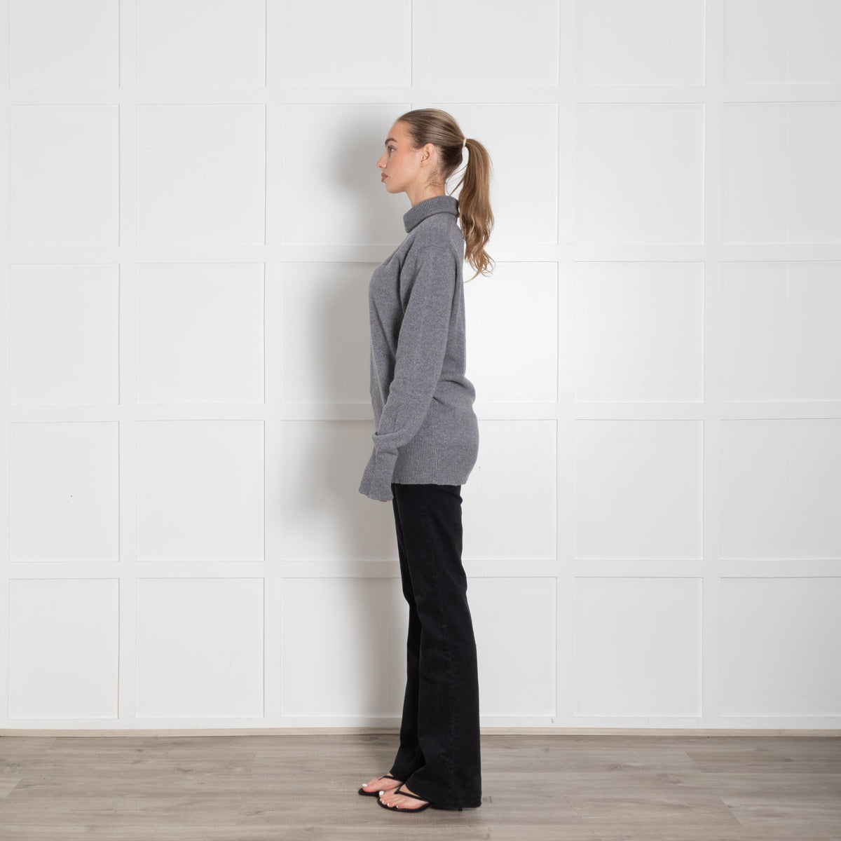 &Daughter Grey Wool Rollneck Jumper