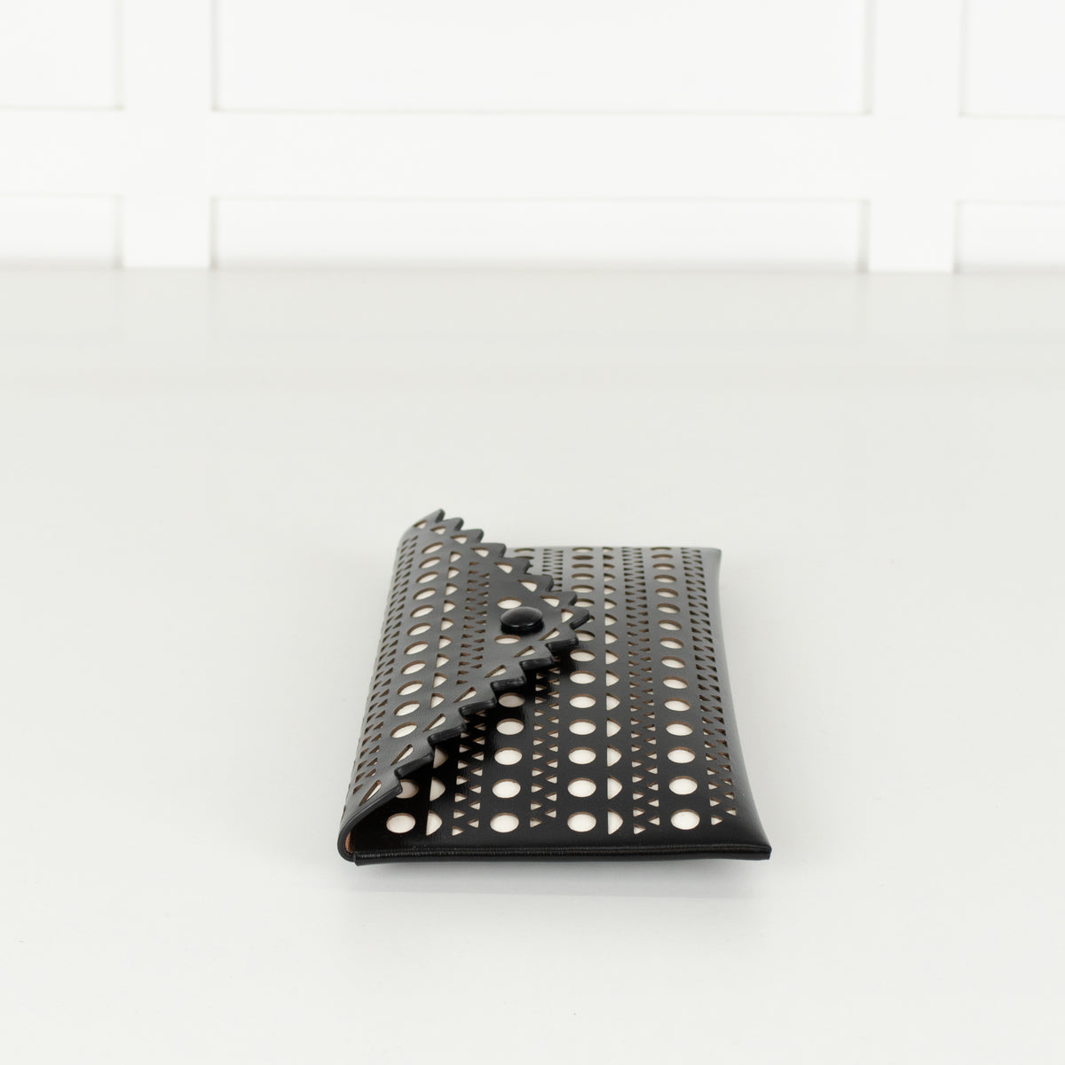 Alaia Black and White Laser Cut Envelope Clutch