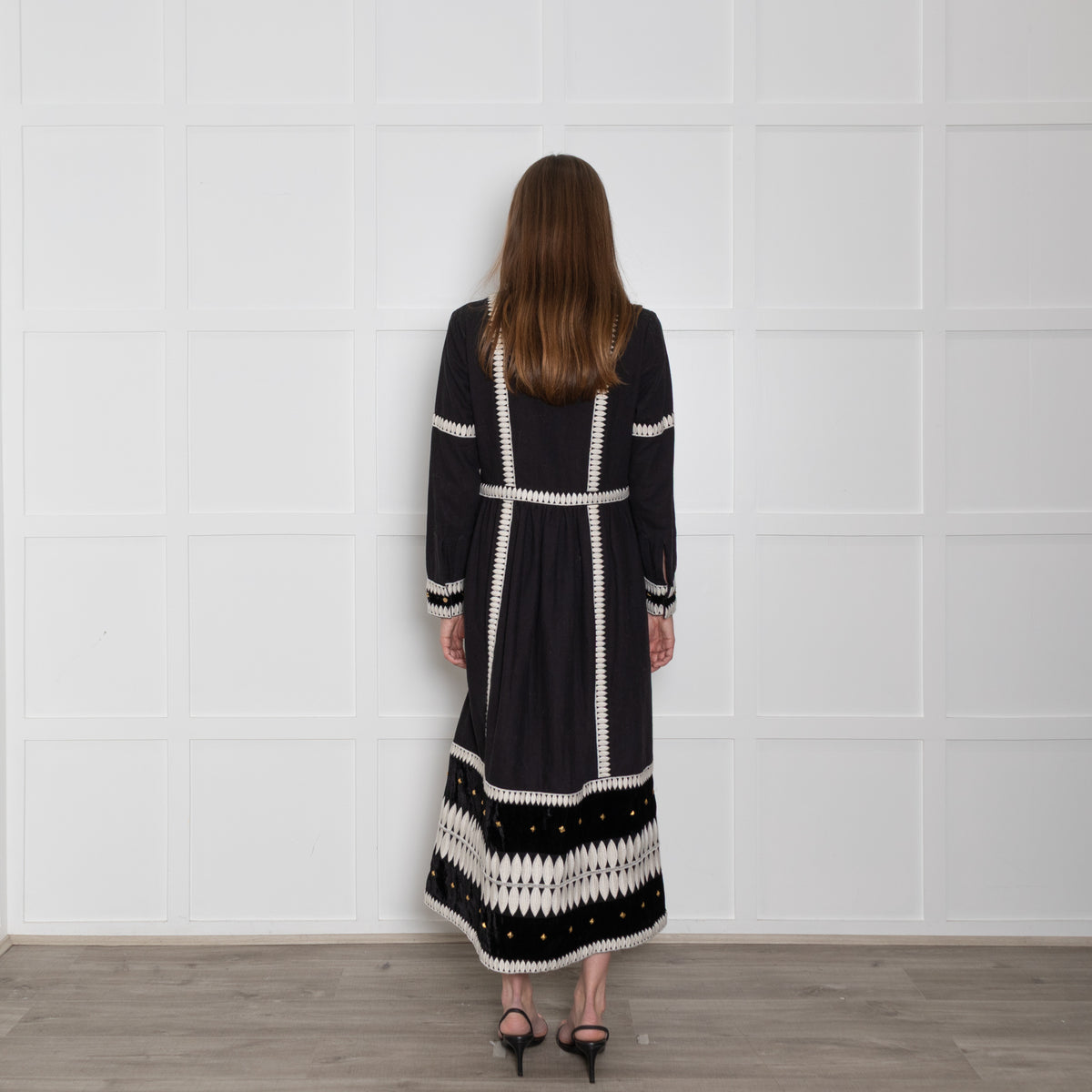 Wiggy Kit Black and Marais Embroidered Dress