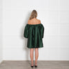 Bernadette Green Taffeta Oversized Off The Shoulder Short Dress