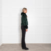Shrimps Bottle Green Velvet Faux Fur Collar+Sleeve Jacket