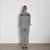 Christian Dior Black White Checkered Logo Print Jumpsuit