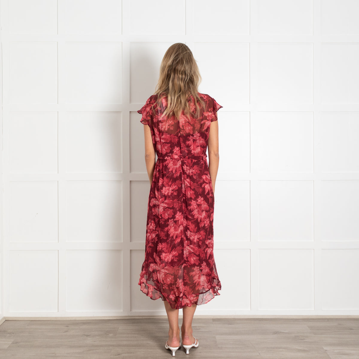 Zimmermann Burgundy Dark Pink Ladybeetle Floral Midi Dress