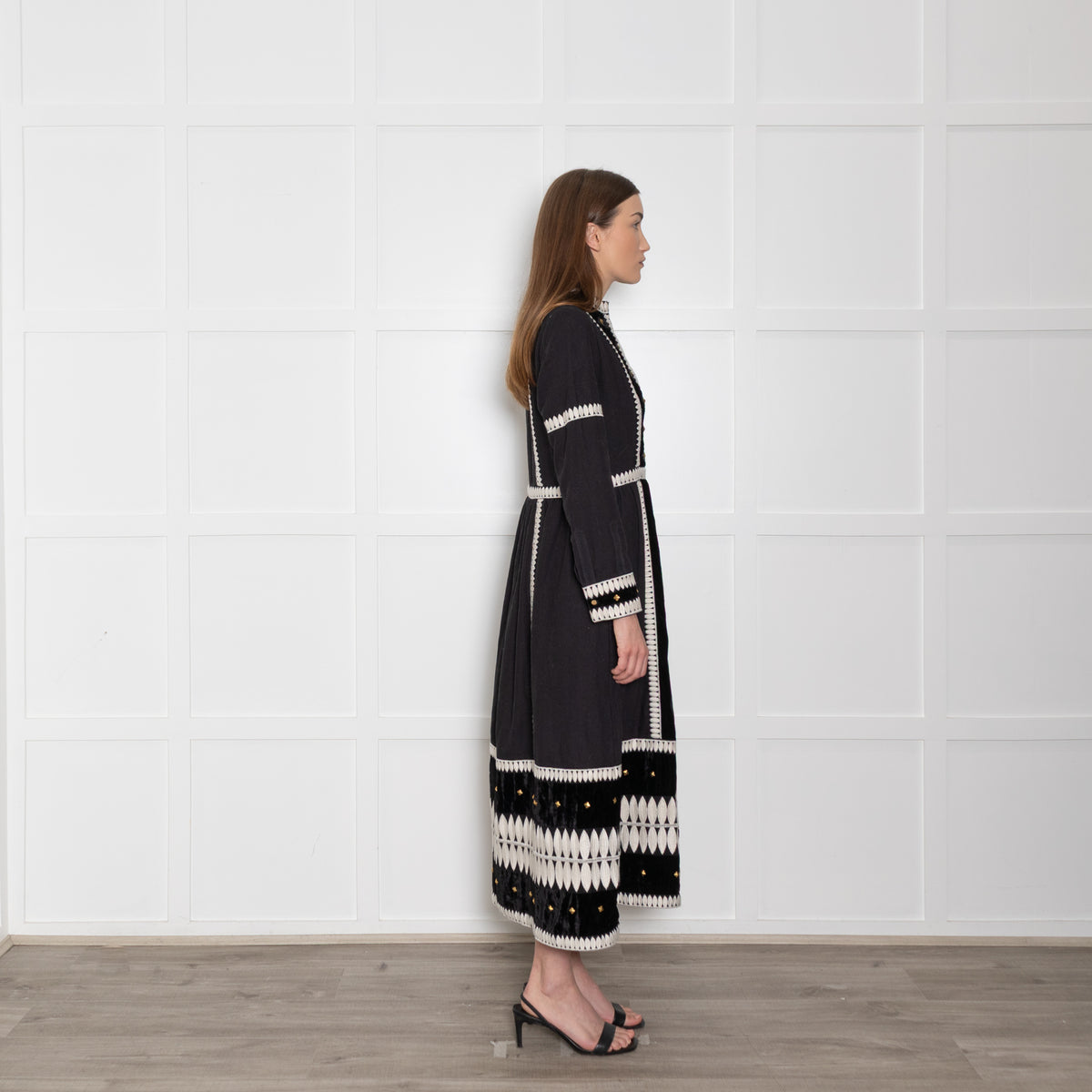 Wiggy Kit Black and Marais Embroidered Dress