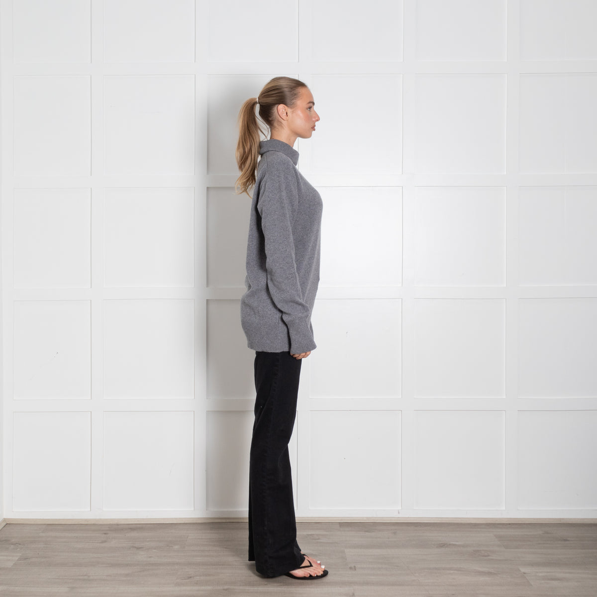 &Daughter Grey Wool Rollneck Jumper