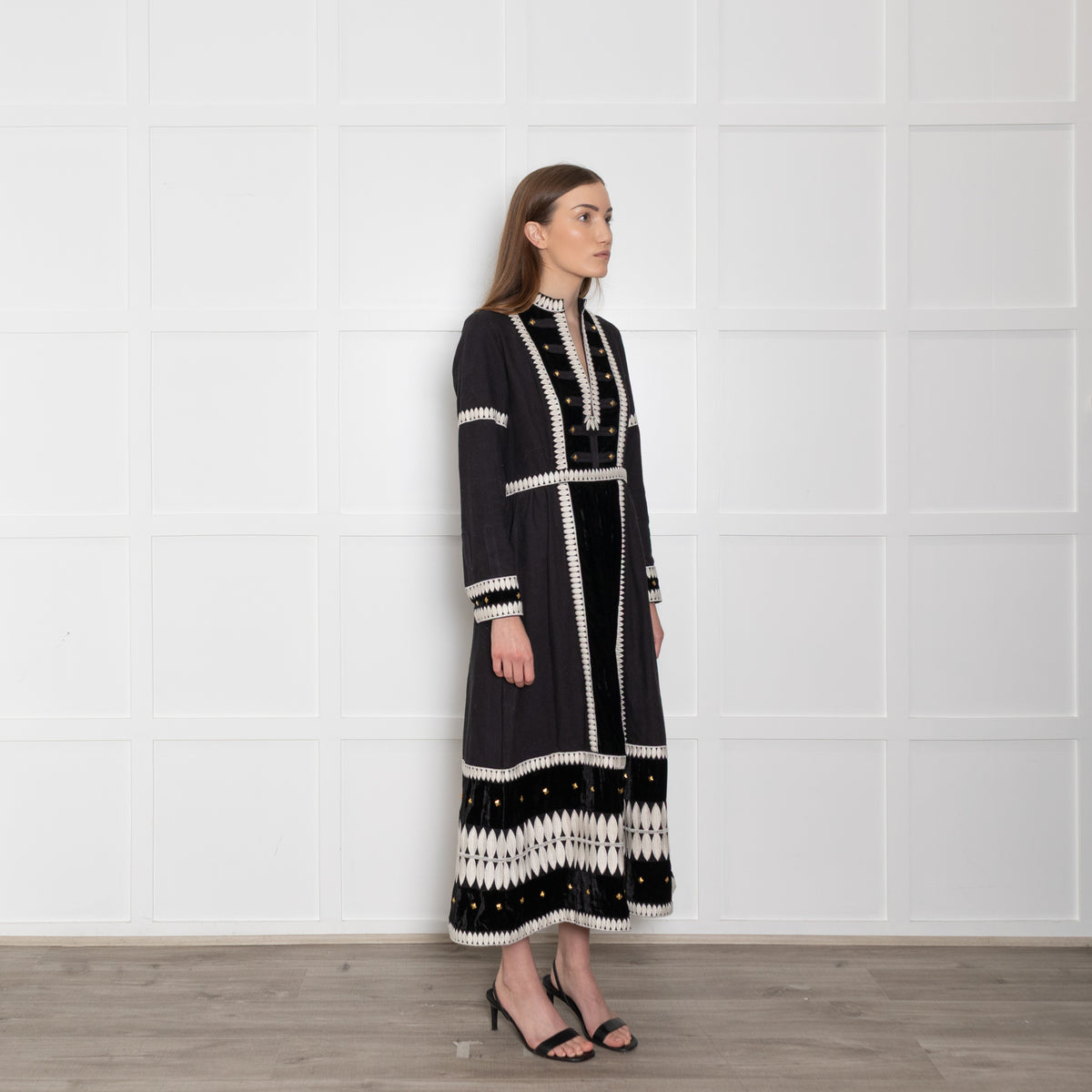 Wiggy Kit Black and Marais Embroidered Dress
