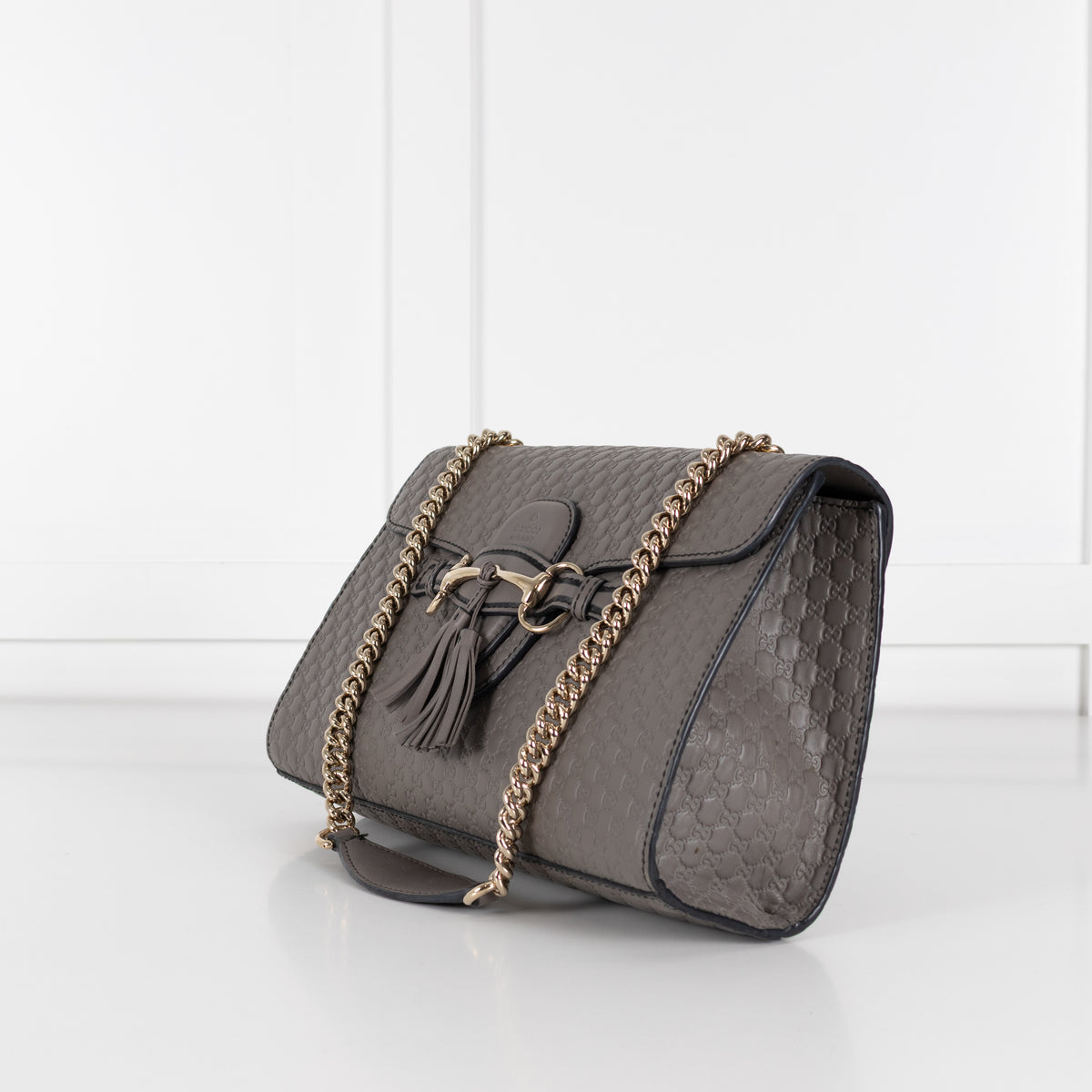 Gucci Grey Guccissima Leather Emily Medium Shoulder Bag